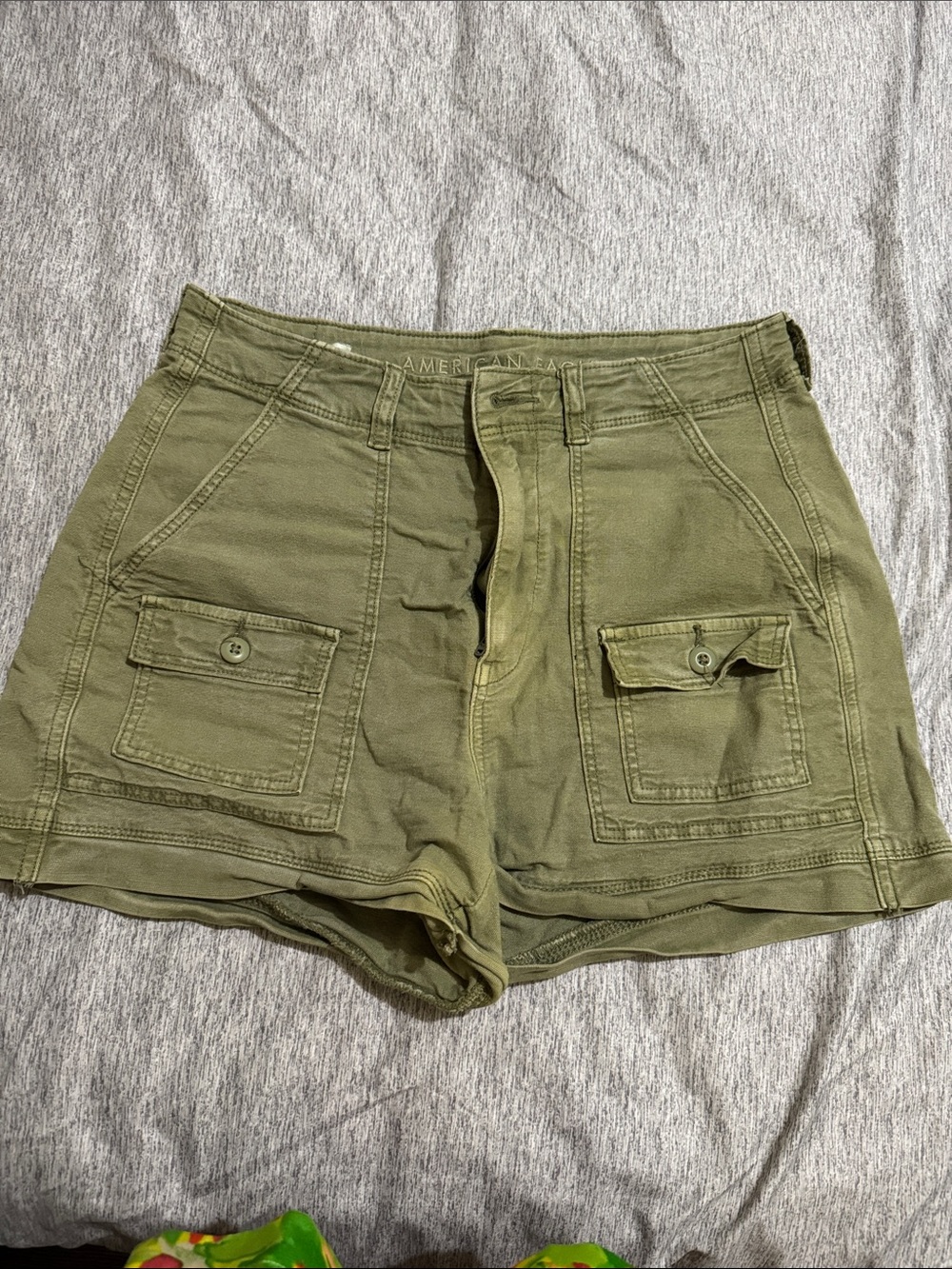 American Eagle Outfitters Olive Cargo High-Rise Shorts